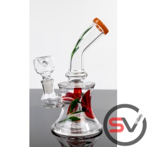 FLOWER POWER GLASS WATER PIPE 7inch